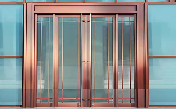 红山街道玻璃地弹门